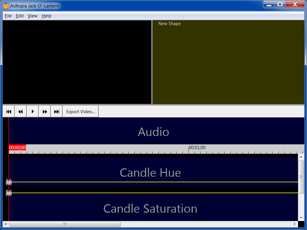 screen shot of the program with a blank document