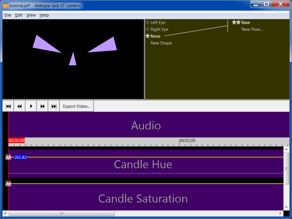 the eyes and nose are now a lavender color as the spider in the &ldquo;Candle Hue&rdquo; knob is dragged to a different level